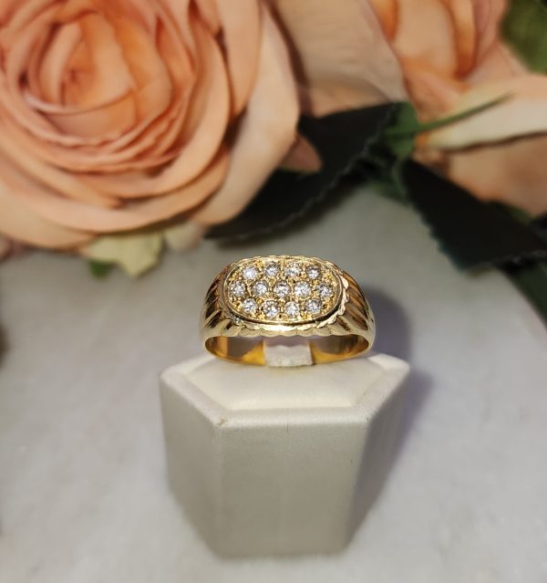 Men's 18K Yellow Gold Ring w/ Diamonds - IP381026 - Image 14