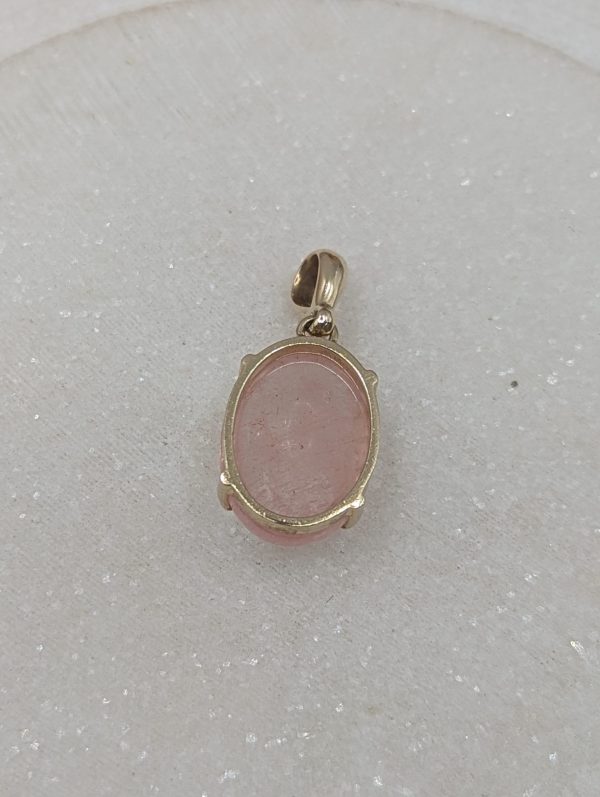 Ladies 9CT Yellow Gold Rose Quartz Pendant (3.8gms) - BP325749 - Image 12