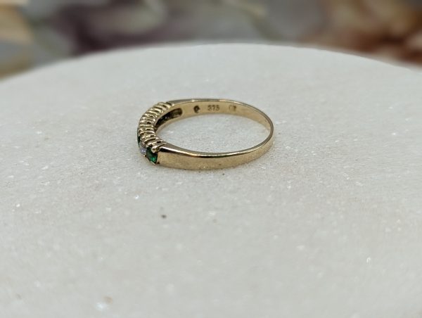 Ladies 9CT Yellow Gold Green Stone & CZ Ring (1.9gms) - BP337962 - Image 5