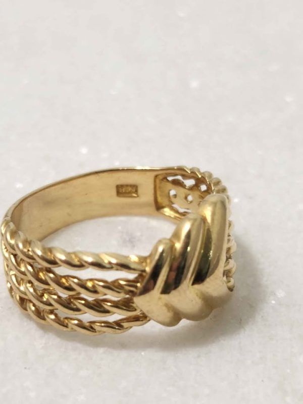 UNISEX 18CT YELLOW GOLD BELT SHARP RING #GN380738 - Image 6