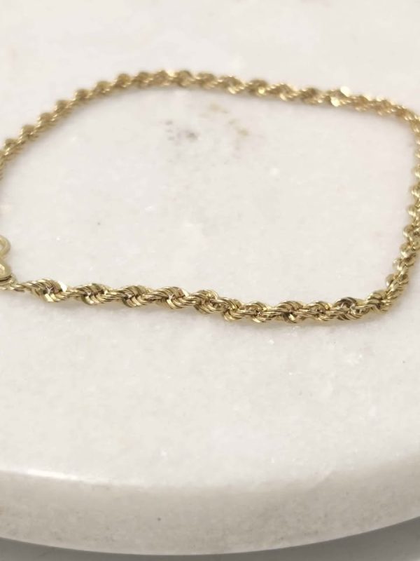 9CT YELLOW GOLD ROPE BRACELET #GN383543 - Image 7