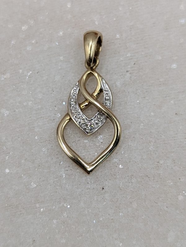 Ladies 9CT Yellow Gold Diamond Pendant (0.8gms) - BP335714 - Image 2