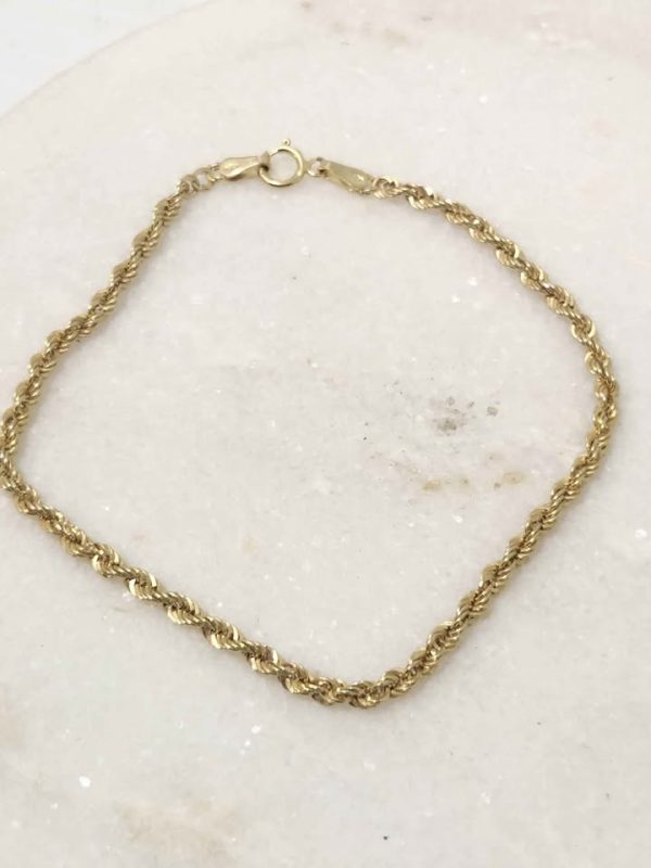 9CT YELLOW GOLD ROPE BRACELET #GN383543 - Image 3