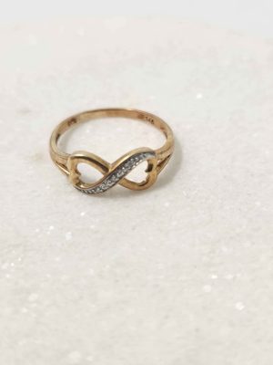 9CT YELLOW GOLD RING (SIZE:P) #GN379793
