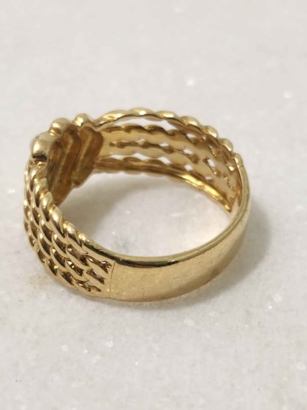 UNISEX 18CT YELLOW GOLD BELT SHARP RING #GN380738 - Image 10