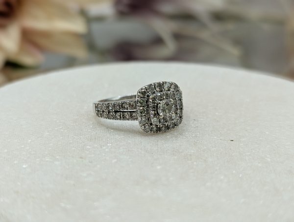 Ladies 18CT White Gold Halo Diamond Ring (5.5gms) - BP335486 - Image 8
