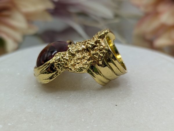 Ladies Yves Saint Laurent Gold Metal and Red Stone Dress Ring - BP385321 - Image 3