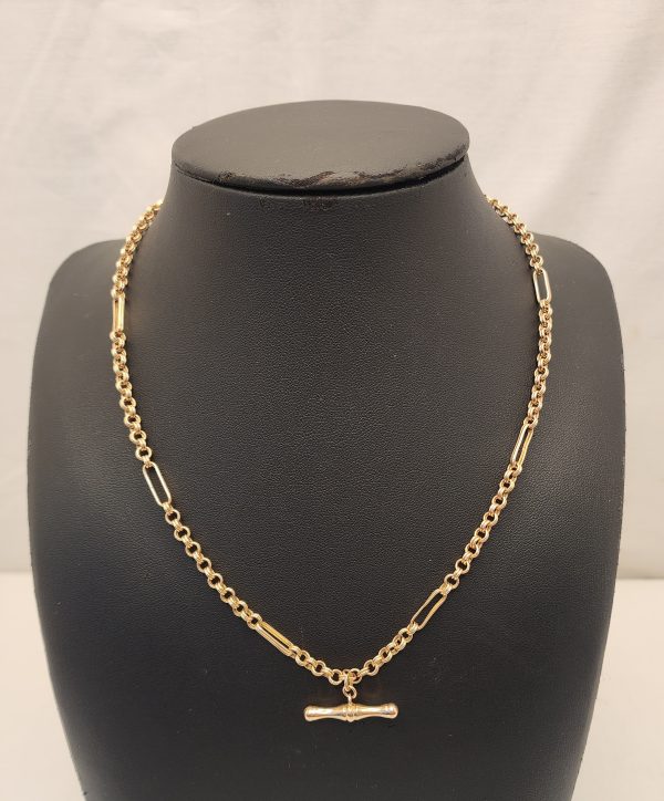 Ladies 9CT T-Bar Belcher Necklace - IP343781 - Image 2
