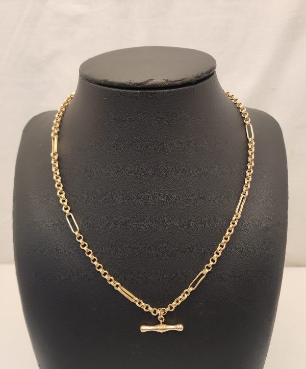 Ladies 9CT T-Bar Belcher Necklace - IP343781 - Image 9