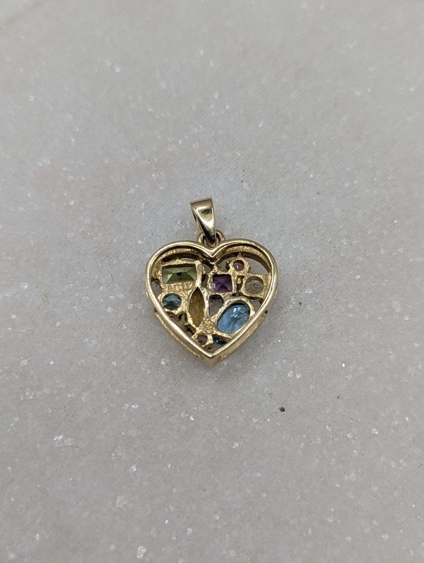 Ladies 9CT Yellow Gold Coloured Stone Heart Pendant (2.1gms) - BP335158-1 - Image 5