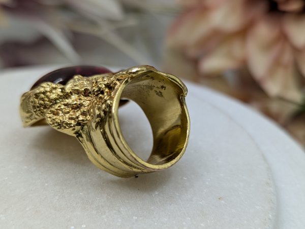 Ladies Yves Saint Laurent Gold Metal and Red Stone Dress Ring - BP385321 - Image 7