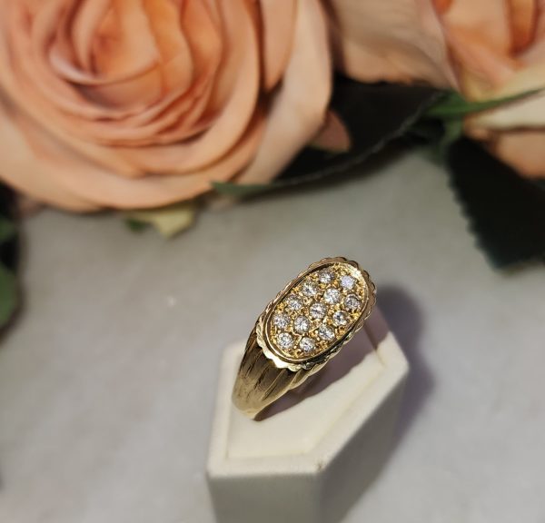 Men's 18K Yellow Gold Ring w/ Diamonds - IP381026 - Image 13