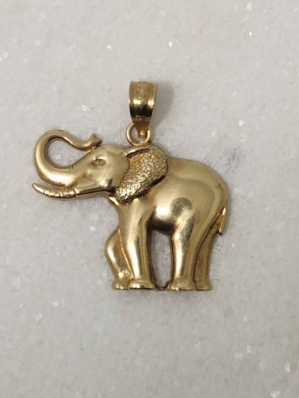 9CT YELLOW GOLD ELEPHANT PENDANT #GN382157 - Image 6