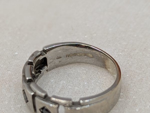 Mens 10CT White Gold and Black Diamond Ring (6.3gms) - BP337554 - Image 6