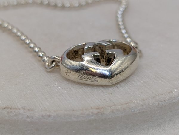 Ladies 925CT Silver Gucci 3 Pce Necklace, Bracelet and Earring Set (34.7gms) - BP384073 - Image 9