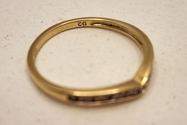 Ladies 9ct Yellow Gold Dimond Bridal Set - IP385381 - Image 7