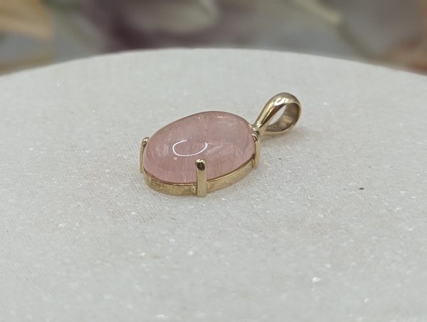 Ladies 9CT Yellow Gold Rose Quartz Pendant (3.8gms) - BP325749 - Image 11
