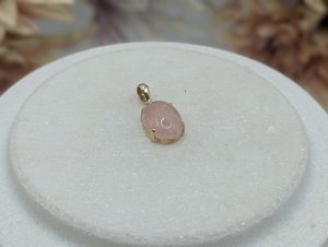 Ladies 9CT Yellow Gold Rose Quartz Pendant (3.8gms) - BP325749