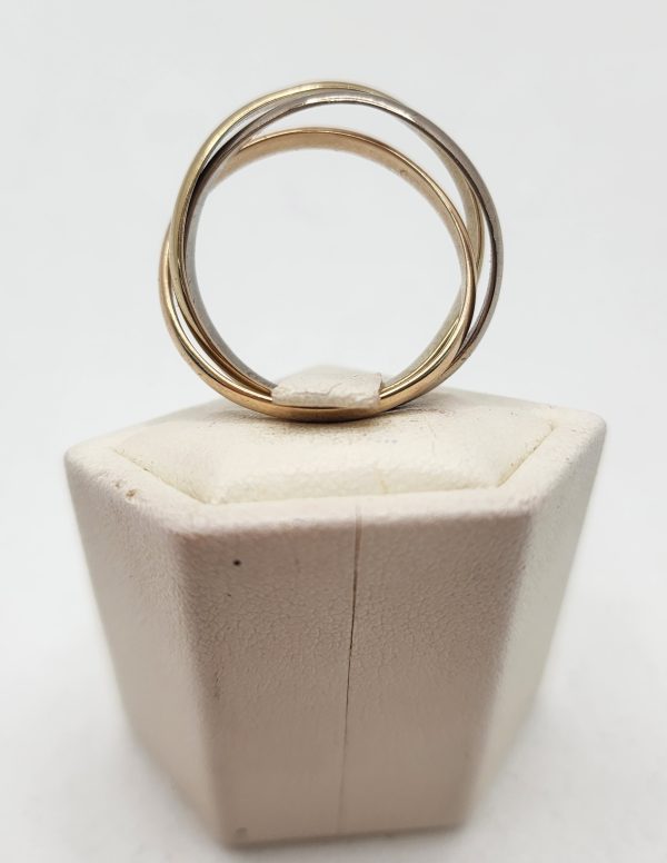 9CT Russian Wedding Band White, Yellow, Rose Gold - IP344696 - Image 4