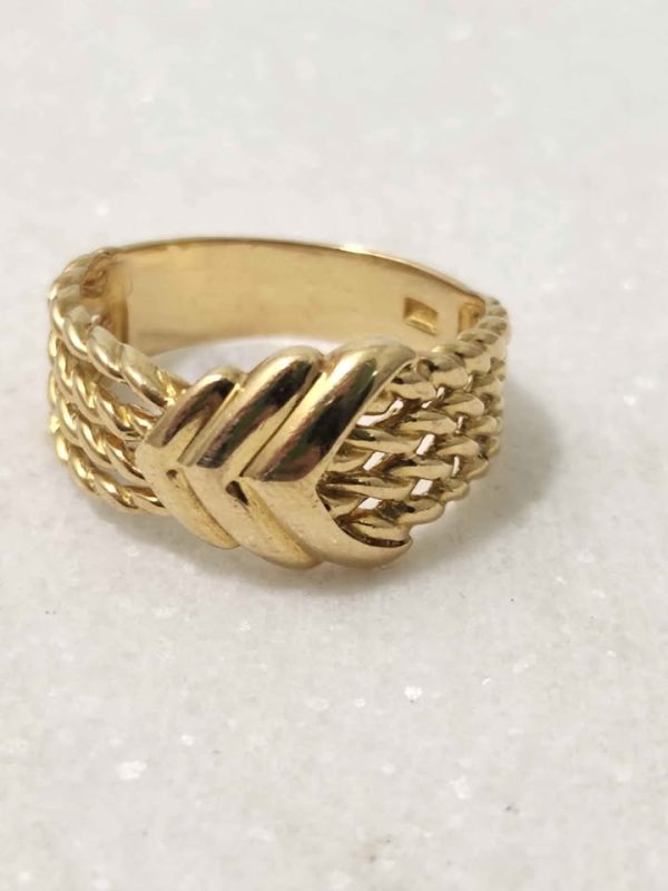 UNISEX 18CT YELLOW GOLD BELT SHARP RING #GN380738 - Image 14