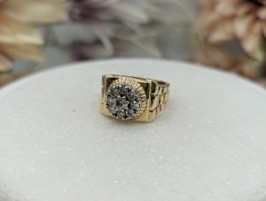 Men's 14CT Yellow Gold Diamond Cluster Ring (14.4gms) - BP331473