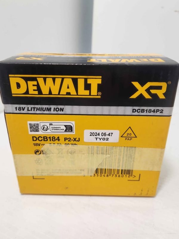 DEWALT BATTERY DCB184P2 IN BOX #GN383594 - Image 3