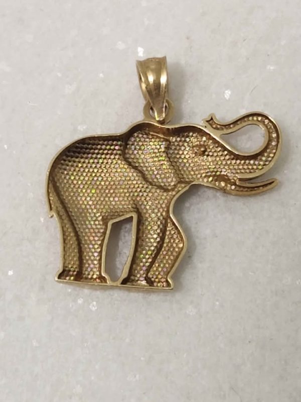 9CT YELLOW GOLD ELEPHANT PENDANT #GN382157 - Image 8