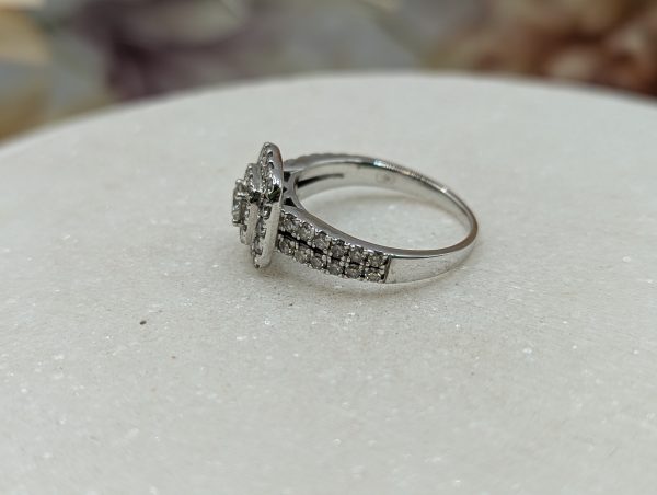 Ladies 18CT White Gold Halo Diamond Ring (5.5gms) - BP335486 - Image 5