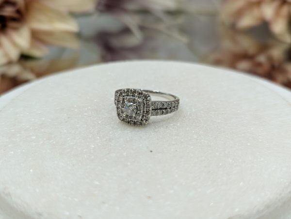 Ladies 18CT White Gold Halo Diamond Ring (5.5gms) - BP335486