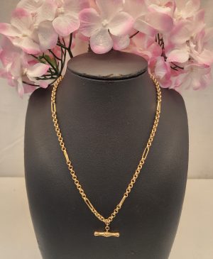Ladies 9CT T-Bar Belcher Necklace - IP343781