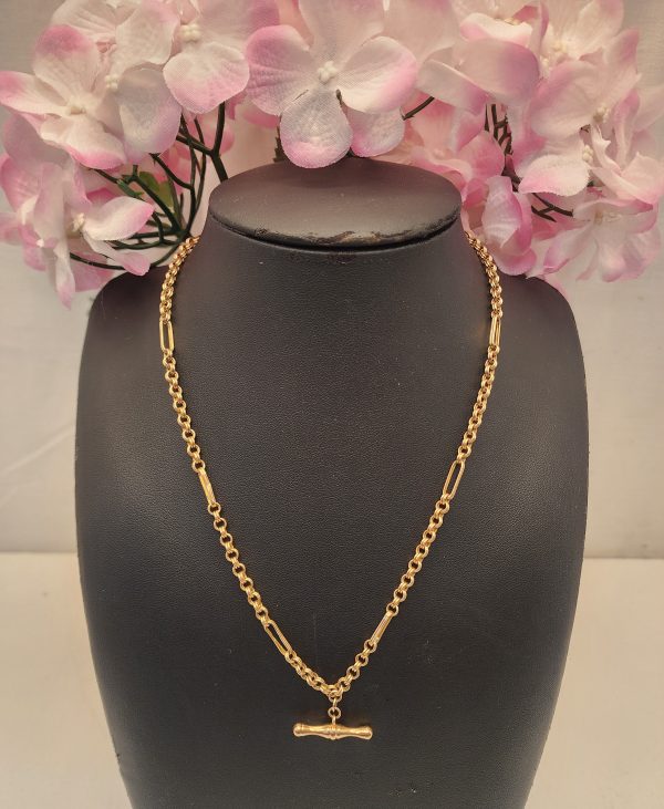 Ladies 9CT T-Bar Belcher Necklace - IP343781