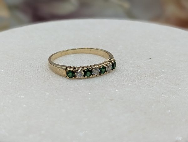 Ladies 9CT Yellow Gold Green Stone & CZ Ring (1.9gms) - BP337962 - Image 7