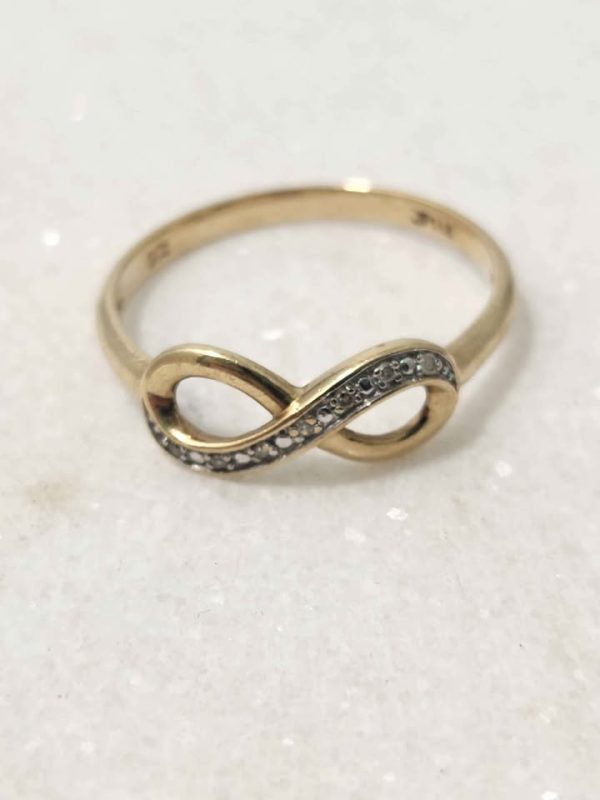 9CT YELLOW GOLD INFINITY RING #GN380018 - Image 8