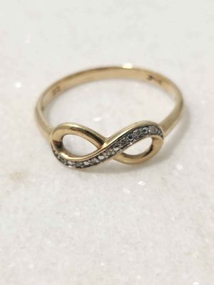 9CT YELLOW GOLD INFINITY RING #GN380018