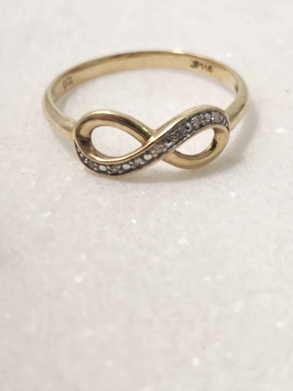 9CT YELLOW GOLD INFINITY RING #GN380018 - Image 7