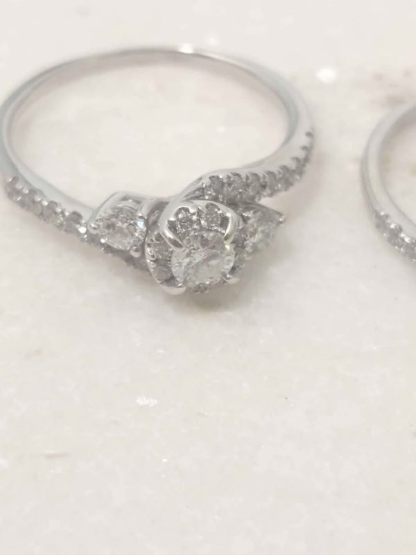 14CT WHITE GOLD BRIDAL SET RINGS #GN382530 - Image 10