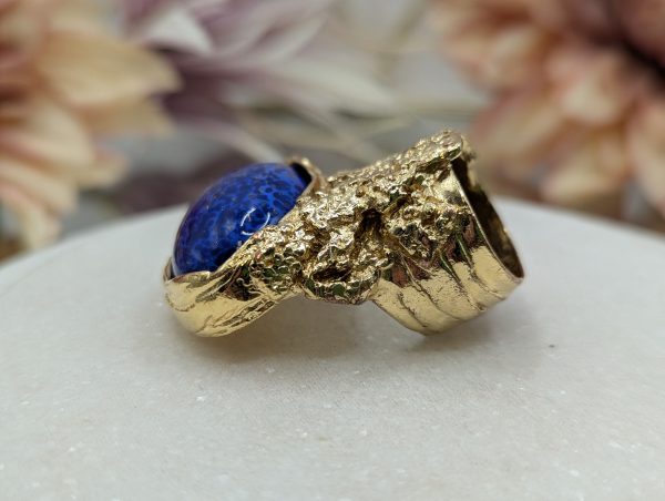 Ladies Yves Saint Laurent Gold Metal and Blue Stone Dress Ring - BP385321-1 - Image 2