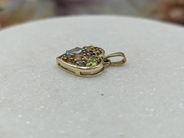 Ladies 9CT Yellow Gold Coloured Stone Heart Pendant (2.1gms) - BP335158-1 - Image 4