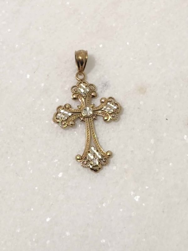 9CT YELLOW GOLD CROSS PENDANT #GN382155 - Image 4