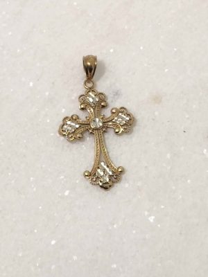 9CT YELLOW GOLD CROSS PENDANT #GN382155