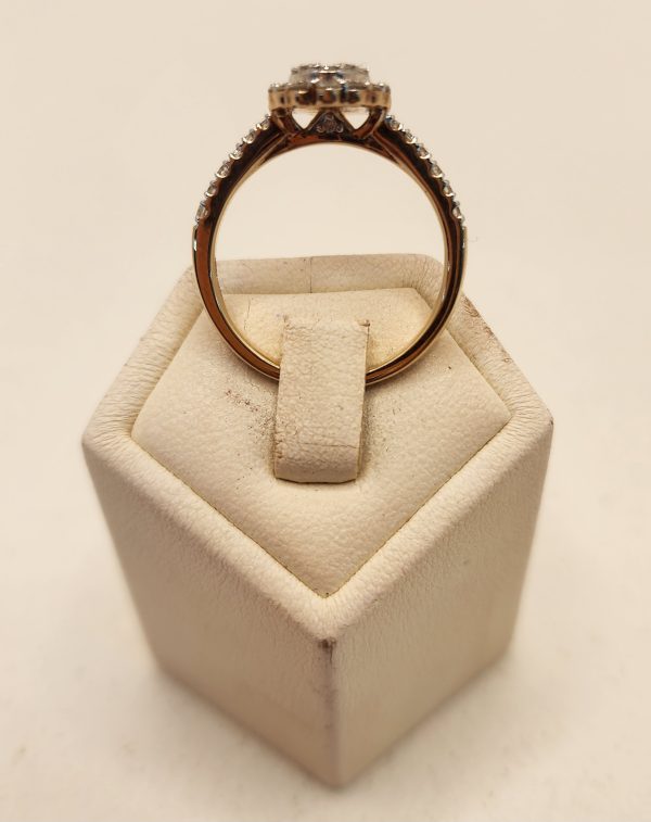 Ladies 9CT Yellow Gold and Diamond Illusion Halo Ring - IP383496 - Image 12