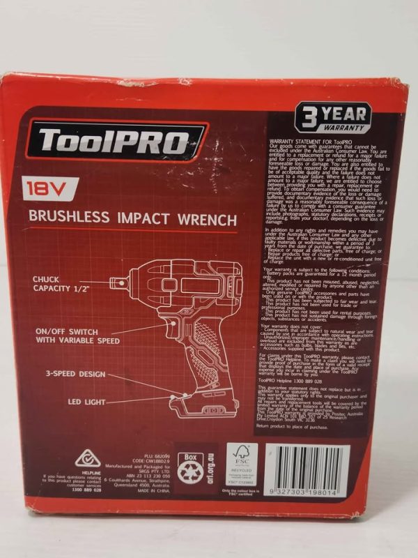 TOOLPO IMPACT WRENCH IN BOX #GN383018 - Image 11