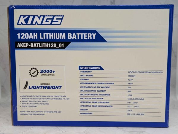 Sealed Kings 120Ah Lithium Battery (AKEP-BATLITH120_01) - BP384007 - Image 4