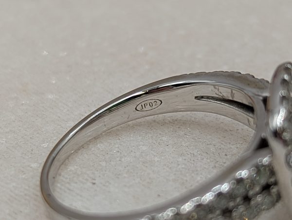 Ladies 18CT White Gold Halo Diamond Ring (5.5gms) - BP335486 - Image 7