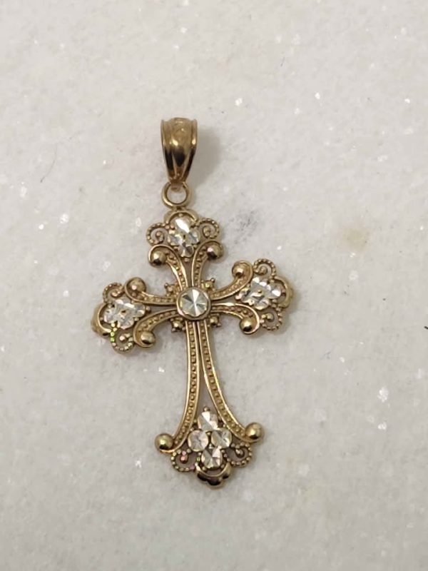 9CT YELLOW GOLD CROSS PENDANT #GN382155 - Image 2