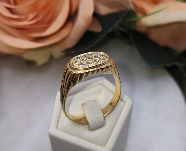Men's 18K Yellow Gold Ring w/ Diamonds - IP381026 - Image 8