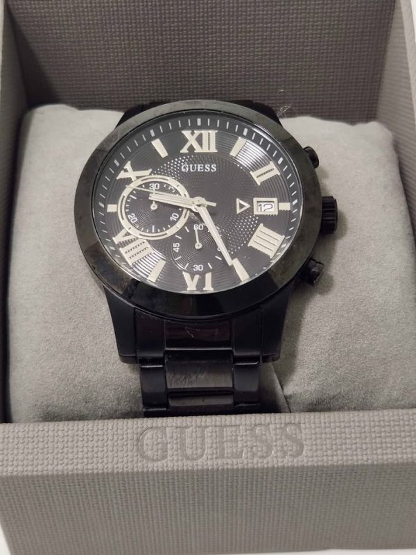 MENS BLACK GUESS WATCH IN BOX #GN378908 - Image 7