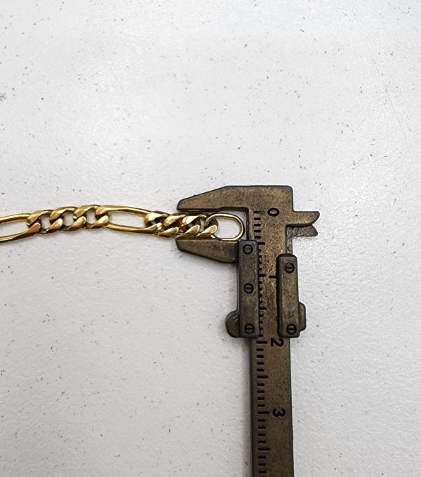 Ladies 9ct Yellow Gold Figaro Fob Chain - IP378339 - Image 5
