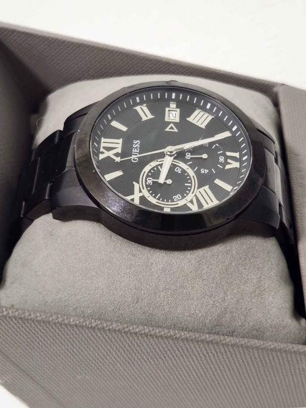 MENS BLACK GUESS WATCH IN BOX #GN378908 - Image 4