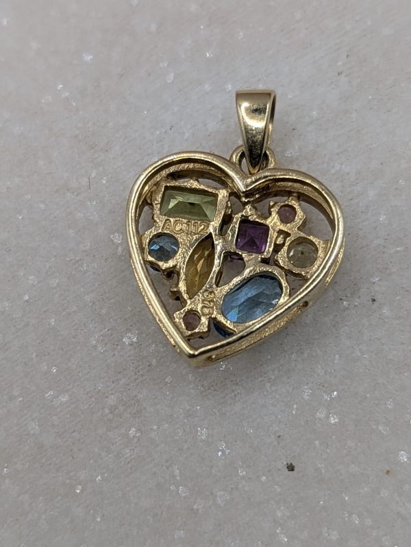 Ladies 9CT Yellow Gold Coloured Stone Heart Pendant (2.1gms) - BP335158-1 - Image 6